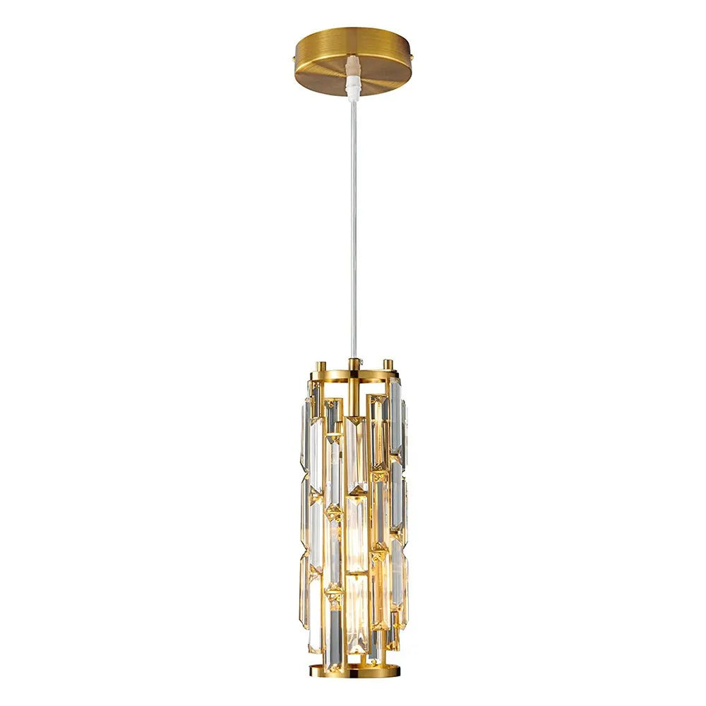 Modern Crystal Pendant Light Appliance Crystal Hanging Lamp for Dining Bar Bedside Crystal Suspension Fixtures