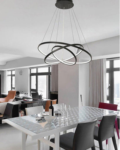 Aluminum Circle Rings Modern LED Chandelier lighting White&Black&Gold Lustre Living Kitchen Dining room nordic lamp luminarias