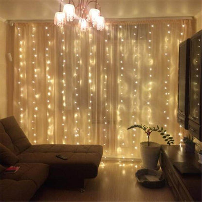 6M x 3M 600 LED Home Outdoor Holiday Christmas Decorative Wedding xmas String Fairy Curtain Garlands Strip Party Lights