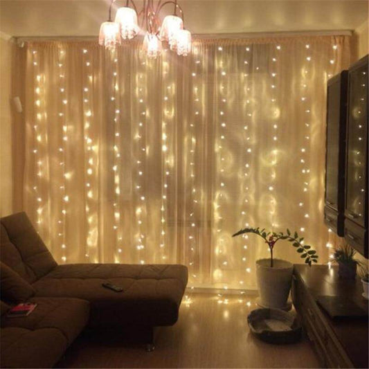 6M x 3M 600 LED Home Outdoor Holiday Christmas Decorative Wedding xmas String Fairy Curtain Garlands Strip Party Lights