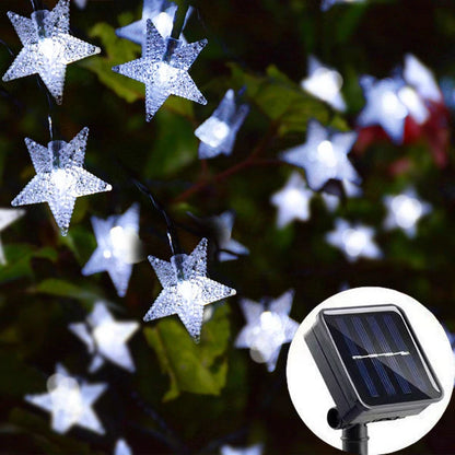 LED Solar Star String Lights Outdoor Waterproof Solar Powered Fairy Lights for Patio Garden Yard Porch Christmas Wedding Decor