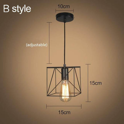 modern cage pendant light iron minimalist retro Scandinavian loft pyramid pendant lamp metal Hanging Lamp E27 Indoor ZDD0011