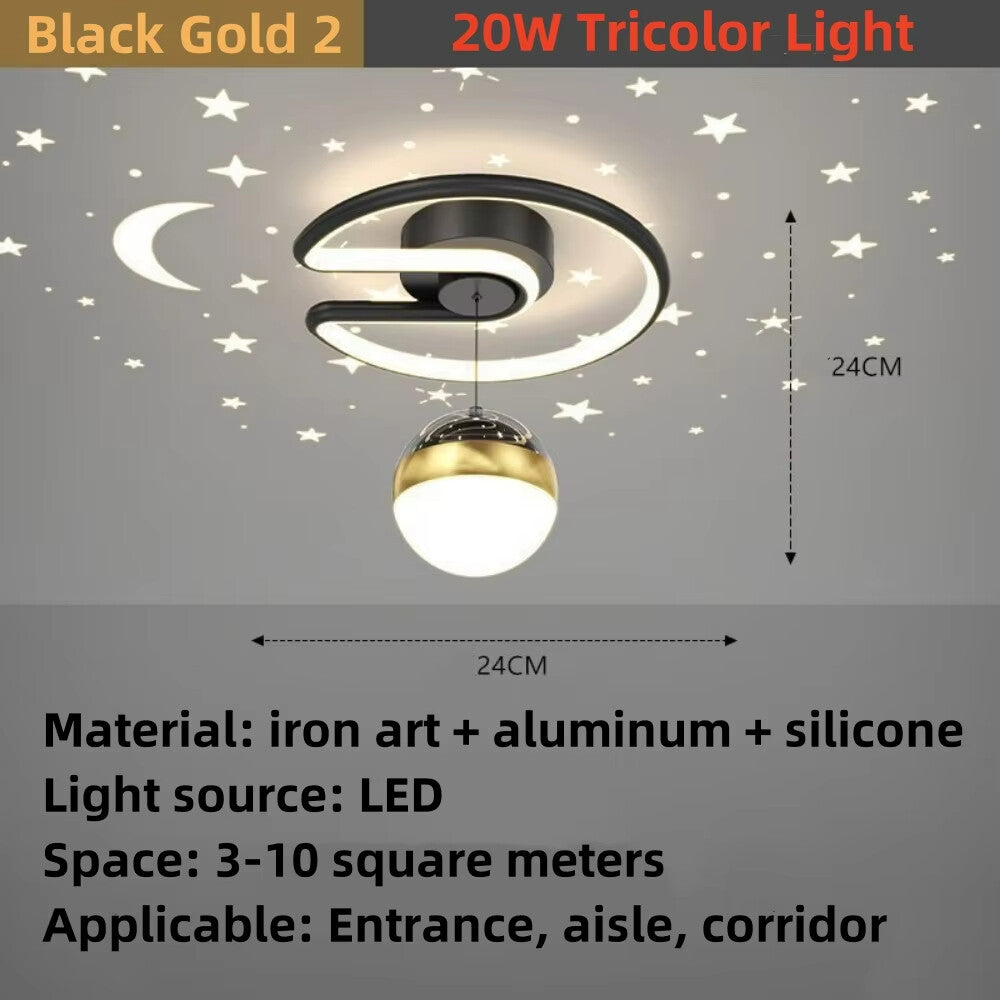 20W Chandelier Nordic LED Creative Star Sky Projection Acrylic Ceiling Lamp Applicable For Household Corridors Bedroom