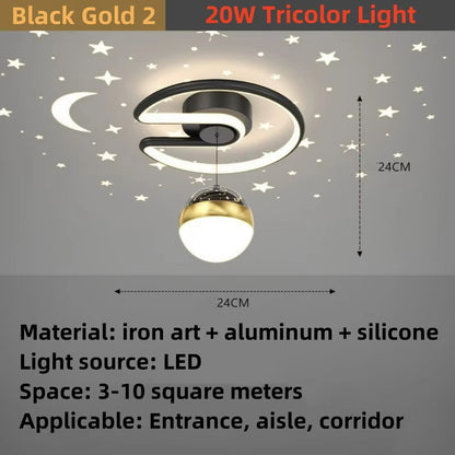 20W Chandelier Nordic LED Creative Star Sky Projection Acrylic Ceiling Lamp Applicable For Household Corridors Bedroom