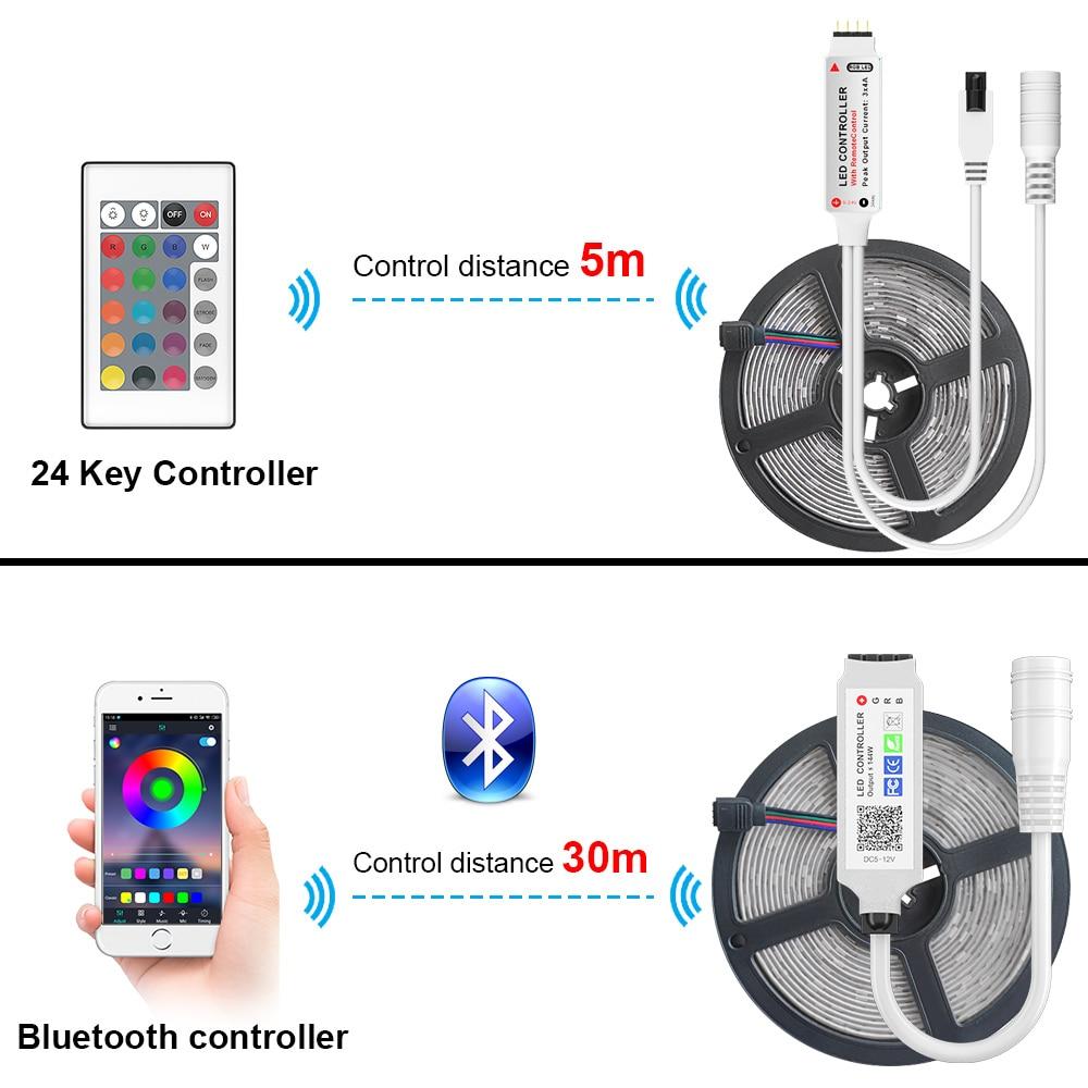 5050 SMD Bluetooth LED Strip Lights 30M 20M RGB LED LightFlexible Ribbon Waterproof Tape Diode DC 12V Bluetooth Control-2