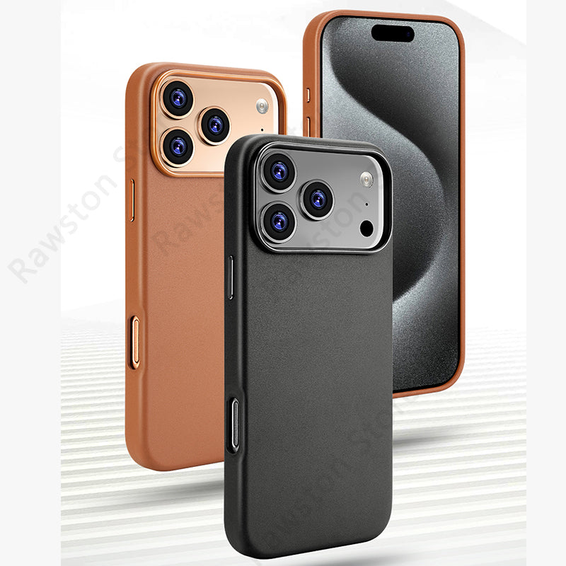 Official MagSafe Leather Case for Apple iPhone 17 Pro Max 16 13 12 14 15 Plus Original Strong MacSafe Magnetic Cover Accessories