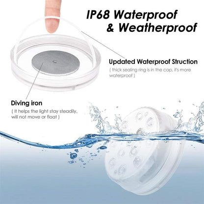 Upgrade Magnet RGB Submersible Light IP68 13LEDs Underwater Night Lamp Outdoor Vase Bowl Pond Swimming Pool Decor Lamp