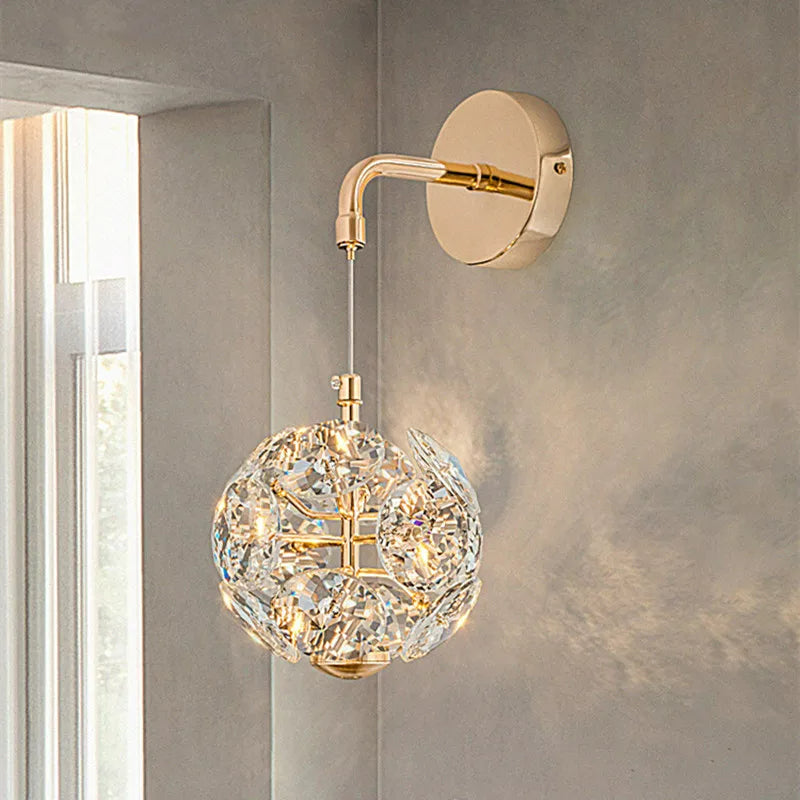Modern K9 Pure Crystal Bedside Small Chandelier Light Lluxury Crystal Wall Lamp Corridor Ceiling Lamp Bar Decoration Noble Lamps