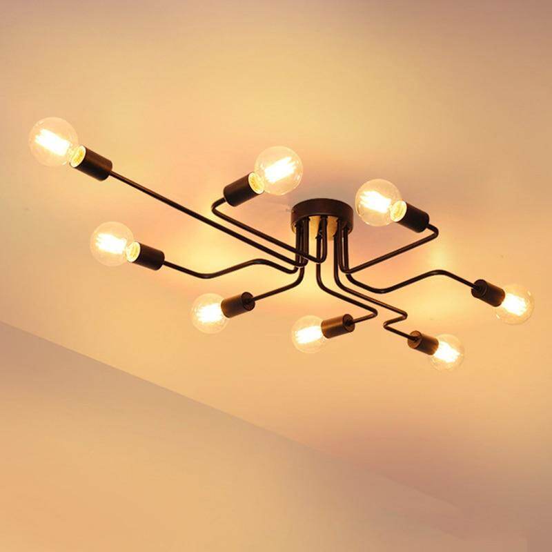 Modern Europe Creative Simple Iron Industrial Ceiling Lamp LED E27 Ceiling Light For Bedroom Living Room Kitchen Study Hotel Bar