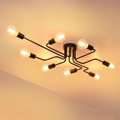 Modern Europe Creative Simple Iron Industrial Ceiling Lamp LED E27 Ceiling Light For Bedroom Living Room Kitchen Study Hotel Bar