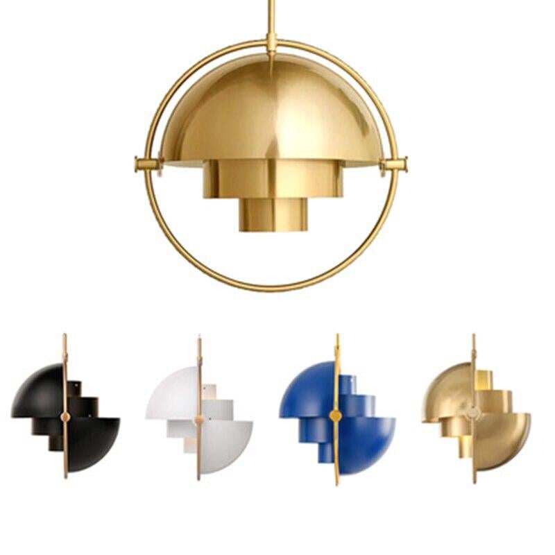 Modern Design Simple Semicircle Copper Color Rotatable Pendant Lights Cafe Restaurant Study Living Room Decoration Pendant Lamps