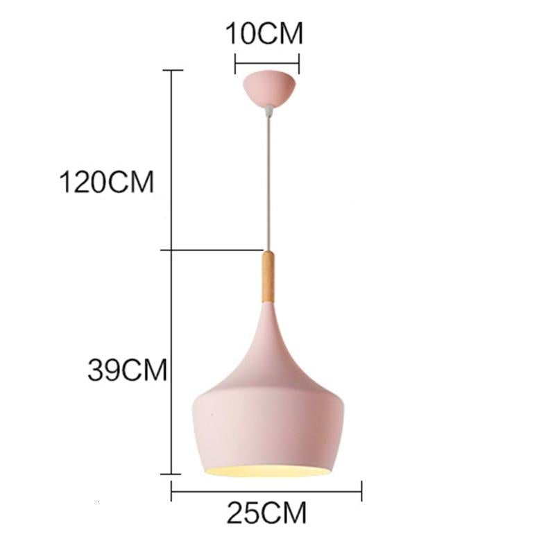 Nordic Creative Bar Loft Pendant Lights Cafe Restaurant Bedroom Multicolor Aluminum Lamp Shade Wood Hanging Lamp Family Lighting