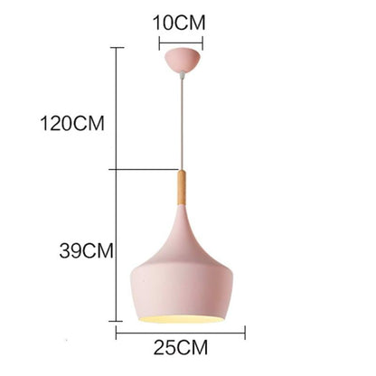 Nordic Creative Bar Loft Pendant Lights Cafe Restaurant Bedroom Multicolor Aluminum Lamp Shade Wood Hanging Lamp Family Lighting
