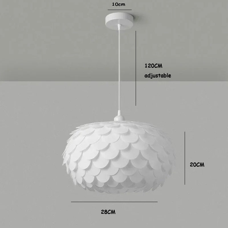 LED Pendant Lamp Creative Fish Scales 3-colour light change Chandelier Lamps  Modern