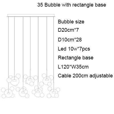 Modern Creative Clear Glass Bubble Ball LED Pendant Llights Kitchen Bedroom Store Cafe Interior Lighting Decorative Hanging Lamp