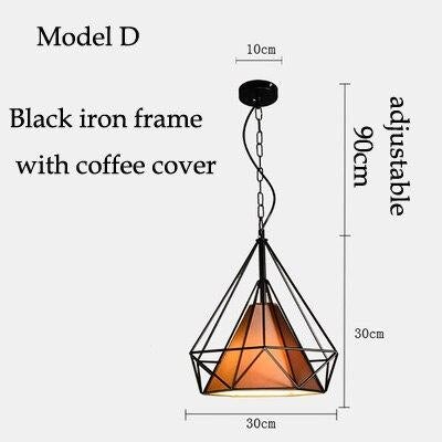 Retro Nordic restaurant chandelier wrought iron personality industrial style creative chandelier lighting living room chandelier