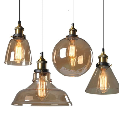 Vintage Pendant Lights Glass Pendant Lamps Loft Industrial Hang Lamp Smoky Grey Lamparas De Techo Colgante Modern Lustre Pendent