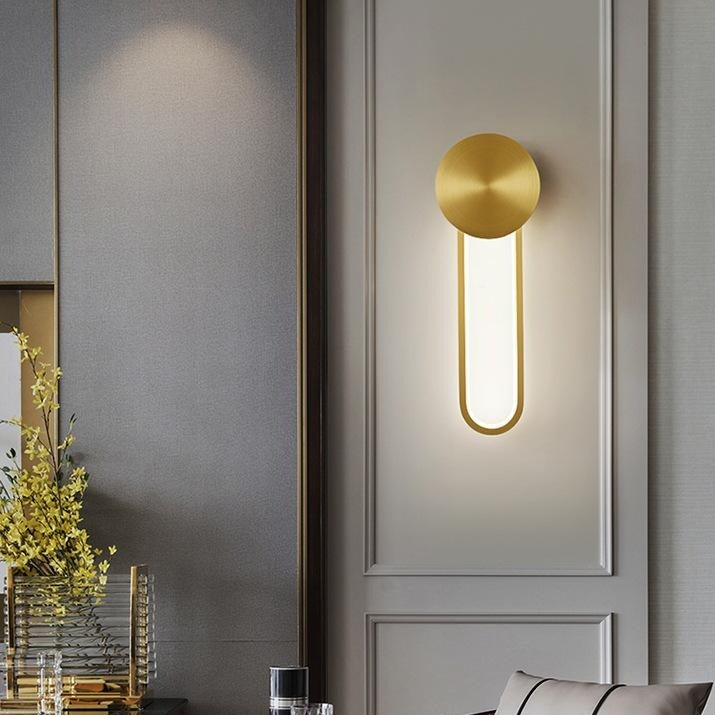 Nordic Gold Pure Copper Bedroom Wall Lamp