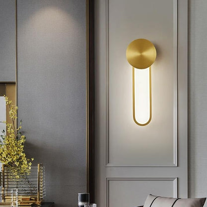 Nordic Gold Pure Copper Bedroom Wall Lamp