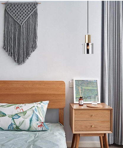 Modern Personality E14 Led Single Head Pendant Lamps Smoke Gray Glass Kitchen Bedroom Bedside Study Restaurant Hanging Light
