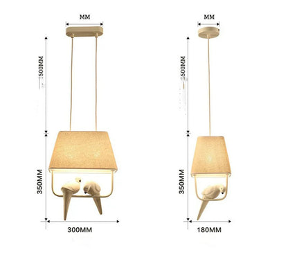 Creative Cloth art bird  LED pendant lights for  children room restaurant kitchen decoration hanging lamp hotle lamp