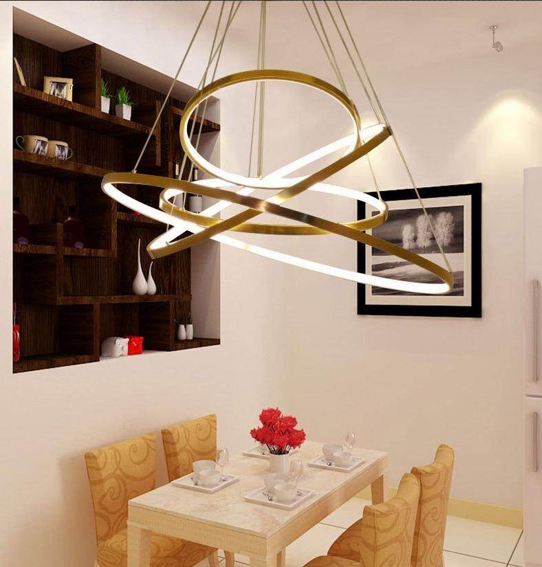 Modern Pendant Lamp Hanging Light Living Room Dining Shop Decoration Modern Hanging Lamp Large Ring Acrylic Pendant Light