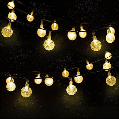 5M 10M Solar Lamp Crystal Ball LED String Lights Flash Waterproof Fairy Garland For Outdoor Garden Christmas Wedding Decoration