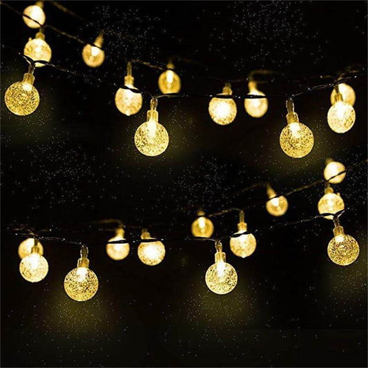 5M 10M Solar Lamp Crystal Ball LED String Lights Flash Waterproof Fairy Garland For Outdoor Garden Christmas Wedding Decoration