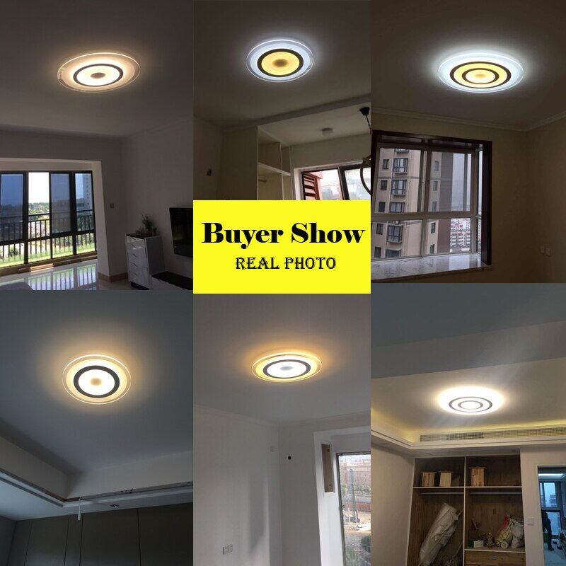 New Circle Indoor Lighting Modern LED Ceiling Lights for Living Room Bedroom Lamp lamparas De Techo Abajur Ceiling Lamp Fixtures
