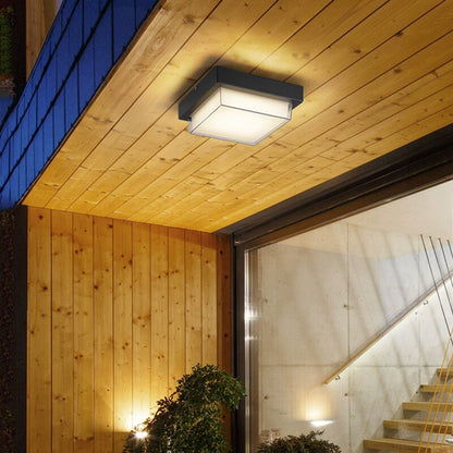 Square Outdoor LED Ceiling Lamp Surface Mounted Waterproof Sconces Garden Exterior Wall Lighting
