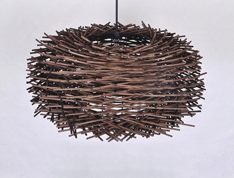 Handmade Bird Nest Pendant Light Wicker Wood Hotel Restaurant Dinning Room Cafe Bar Nordic Rattan lustre Modern Hanging Suspension