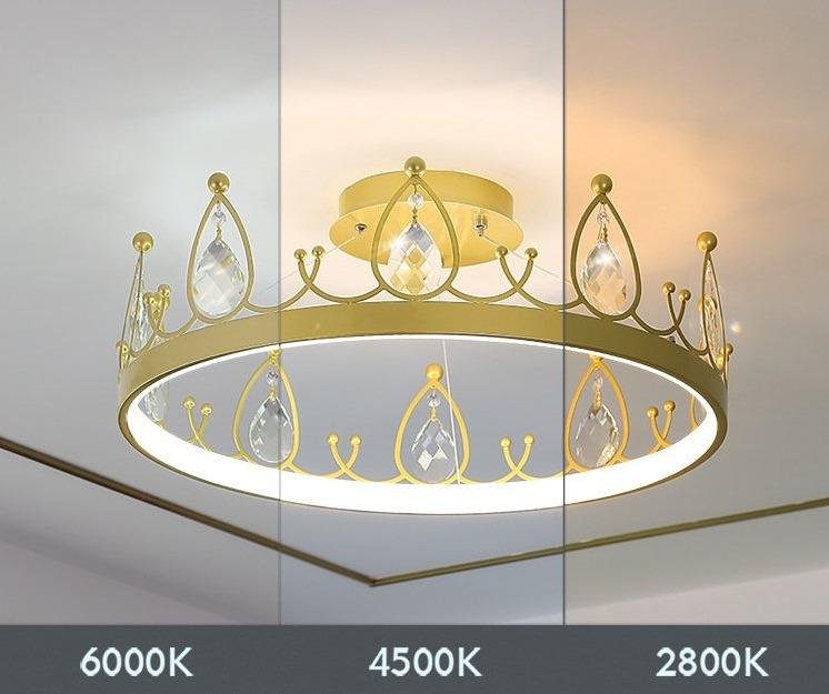 Chandelier Crown Luxury Living Room Bedroom Crystal Lamp