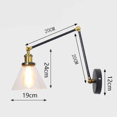 American Style Rural Retro Industrial Wind Iron Wall Lamp Hotel Bedside Lamps