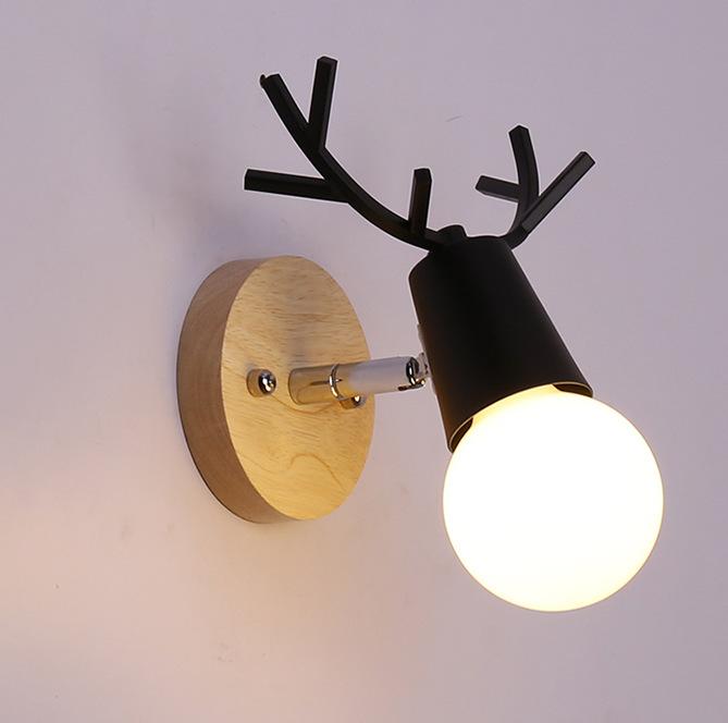 Moose Wall Light Creative Coffee Restaurant Cake Shop Cosy Flower Shop Bedroom Bedside Deer Wall Lights