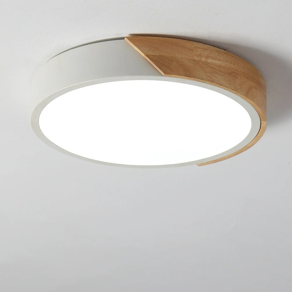Nordic Wood led Ceiling Lights Modern Colorful Bedroom Ceiling Lamps Round thin plafondlamp Lighting lamparas de techo 30cm 40cm
