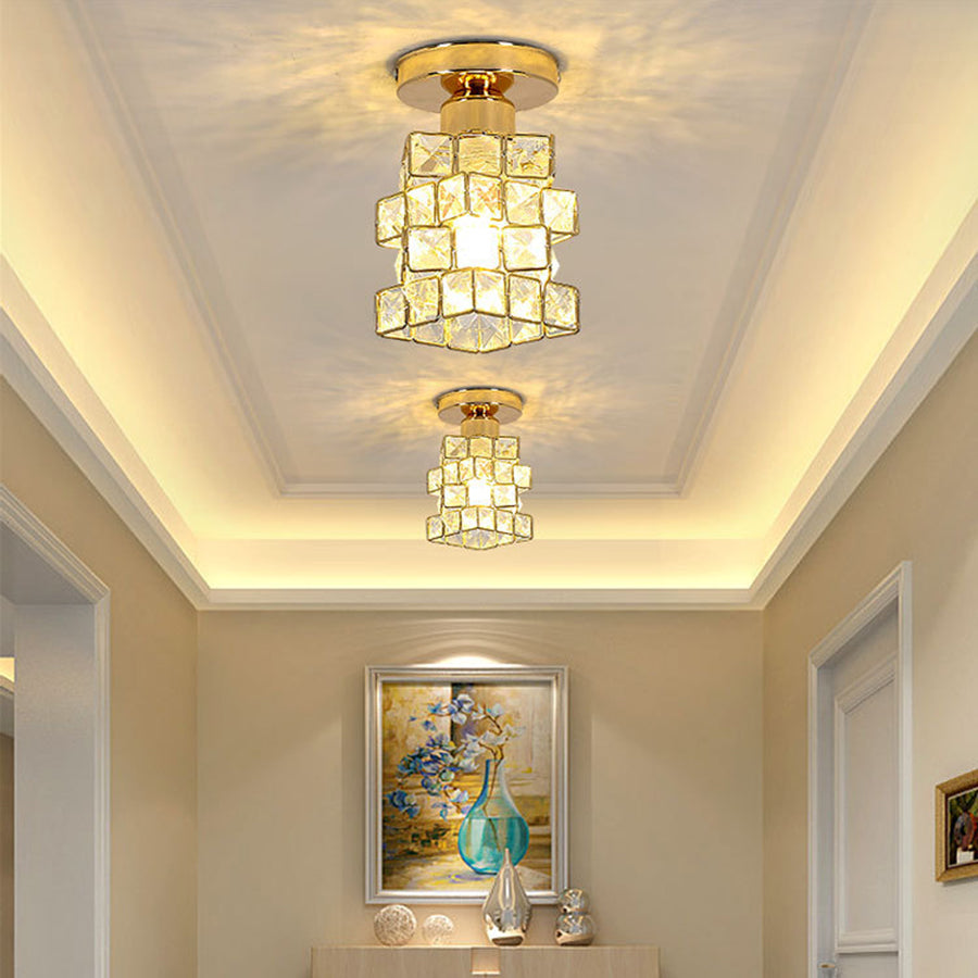 Creative and personalized American-style hallway and corridor lights, modern minimalist entryway and door crystal ceiling lights