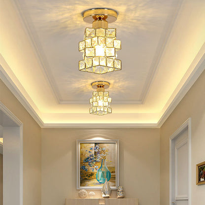 Creative and personalized American-style hallway and corridor lights, modern minimalist entryway and door crystal ceiling lights