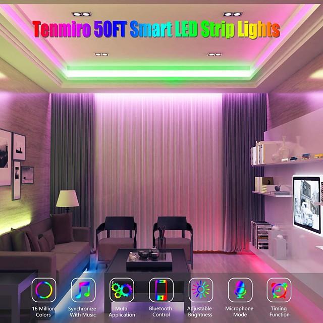 20M LED Strip Lights RGB LED Light Strip Music Sync 1200LEDs LED Strip 2835 SMD Color Changing LED Strip Light Bluetooth Controller and 40 Key Remote LED Lights for Bedroom Home Party