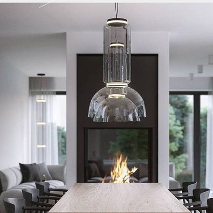 Modern Simple Glass Splicing Time Tunnel Restaurant Empty Chandelier