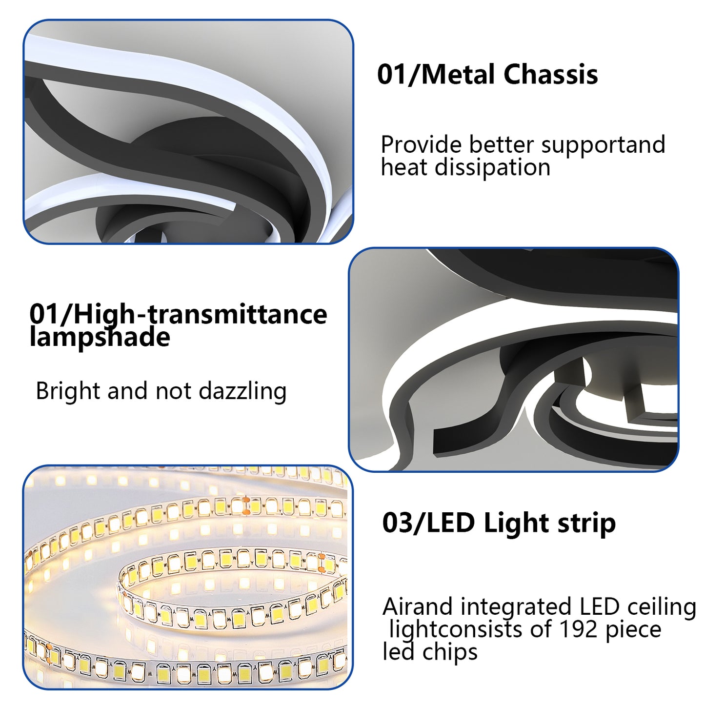 LED Ceiling Light Remote Control 3 Colors APP Dimming Lamp AC 110V 220V Aluminum For Living Room Bedroom