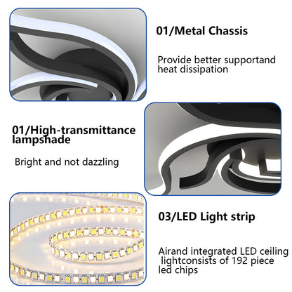 LED Ceiling Light Remote Control 3 Colors APP Dimming Lamp AC 110V 220V Aluminum For Living Room Bedroom