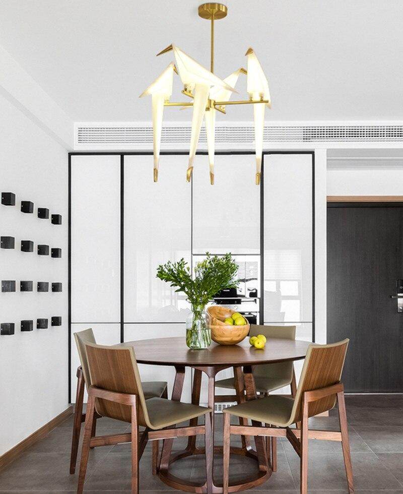Nordic Bird Iron Pendant Light Paper Crane LED Lamp   Suspension Luminaire Loft Living Room Restaurant Pendant Lamp
