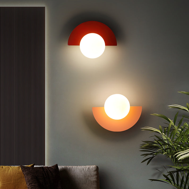 Background Home Decoration Wall Lamps Plastic Ball Lampshade G9 Bulb Round Sconce Light LED Bedroom Corridor Night Sconce Lustre