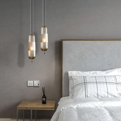 Nordic Creative Bedroom Bedside Lamp Glass Small Single Head Chandelier