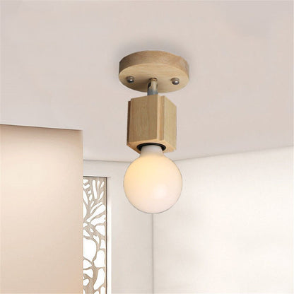 Modern LED Wooden Ceiling Light Novelty E26/27 Kitchen Bedroom Porch Dining Room Balcony Decoration Light Fixture