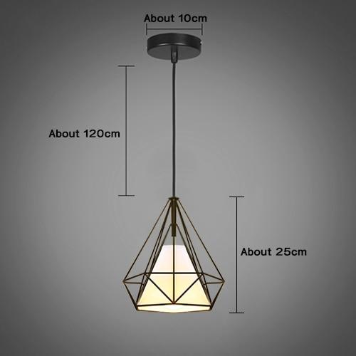 Modern Pendant Light Black Iron Hanging Cage Vintage Led Lamp E27 Industrial Loft Retro Dining Room Restaurant Bar Counter