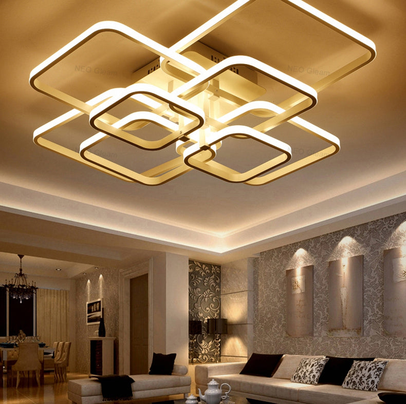 Rectangle Acrylic Aluminum Modern Led ceiling lights for living room bedroom  White Ceiling Lamp Fixtures