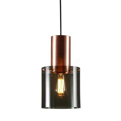 Modern Personality E14 Led Single Head Pendant Lamps Smoke Gray Glass Kitchen Bedroom Bedside Study Restaurant Hanging Light