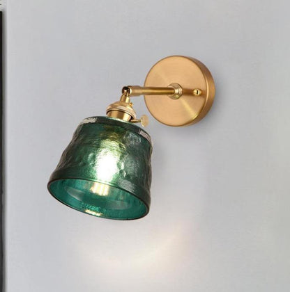 Art Living Room Bedroom Balcony Mirror Bedside Brass Copper Wall Lamp