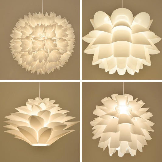 DIY Lotus  Puzzle Pendant Lamp E27 pendant light Cafe Living Room Restaurant Ceiling Room Decoration LED Hanging Lamp